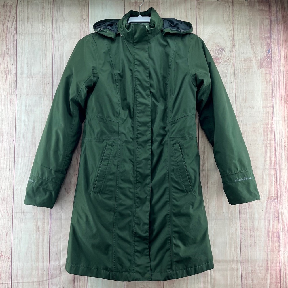 Eddie Bauer Girl onthe Go Insulated Waterproof Weatheredge Green Parka Jacket XS